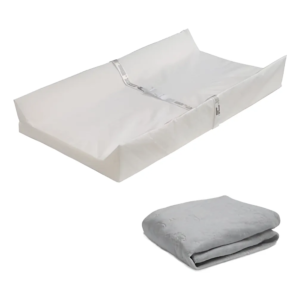 Cambiador Contorneado Bebé con Funda de Felpa Gris Suave y Cómoda para un Cambio de Pañal Seguro y Placentero